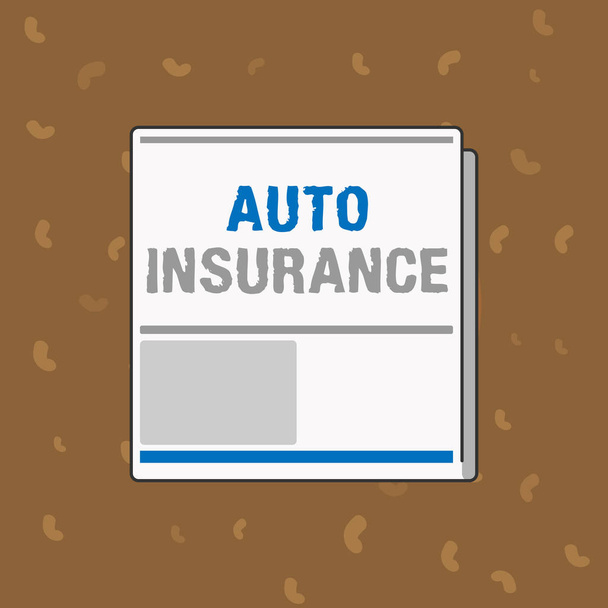 Conceptual hand writing showing Auto Insurance. Business photo text Protection against financial loss in case of accident - Photo, Image