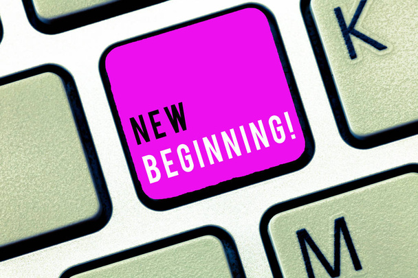 Handwriting text New Beginning. Concept meaning Different Career or endeavor Starting again Startup Renew - Foto, imagen