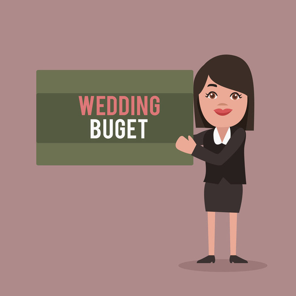 Escritura manual conceptual que muestra el Buget de la boda. Exhibición de fotos de negocios Casarse de una manera económica y no romper el banco
 - Foto, Imagen