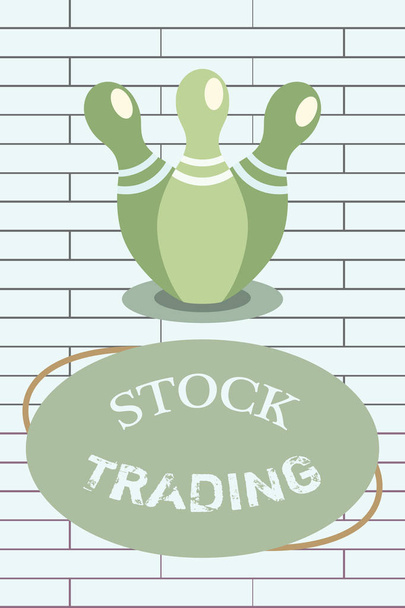 Tekst odręcznego pisania Stock Trading. Pojęcie "zakup i sprzedaż papierów wartościowych drogą elektroniczną na rynku giełdowym" - Zdjęcie, obraz