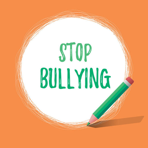 Writing note showing Stop Bullying. Business photo showcasing Fight and Eliminate this Aggressive Unacceptable Behavior - Photo, Image