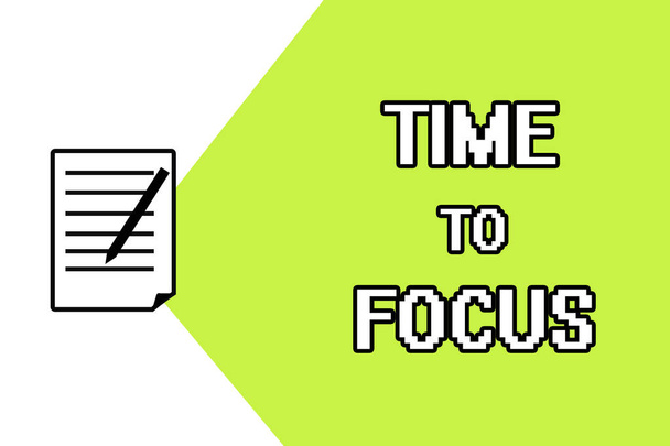 Zeit, um sich zu fokussieren. Konzept bedeutet, etwas oder Aktivitäten die volle Aufmerksamkeit zu schenken, die der Schlüssel zum Erfolg sind - Foto, Bild