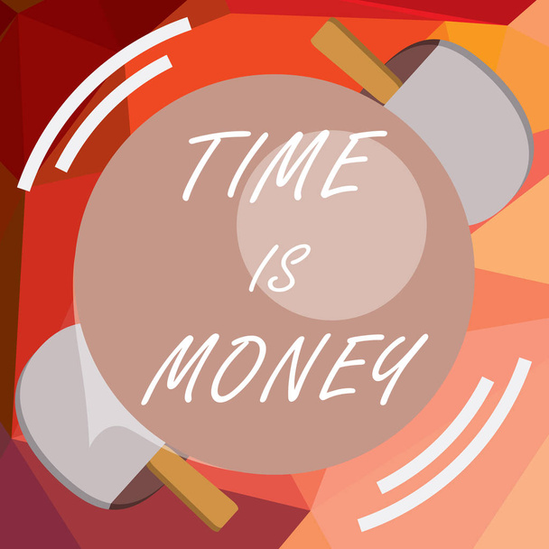 Σύνταξη Σημείωση που δείχνει το χρόνο είναι χρήματα. Φωτογραφία της επιχείρησης προβάλλοντας τα καλύτερα να κάνουμε τα πράγματα όσο το δυνατόν συντομότερα να μην καθυστερήσει - Φωτογραφία, εικόνα