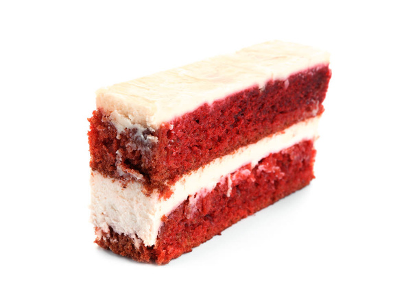 кусок вкусного торта на белом фоне
 - Фото, изображение