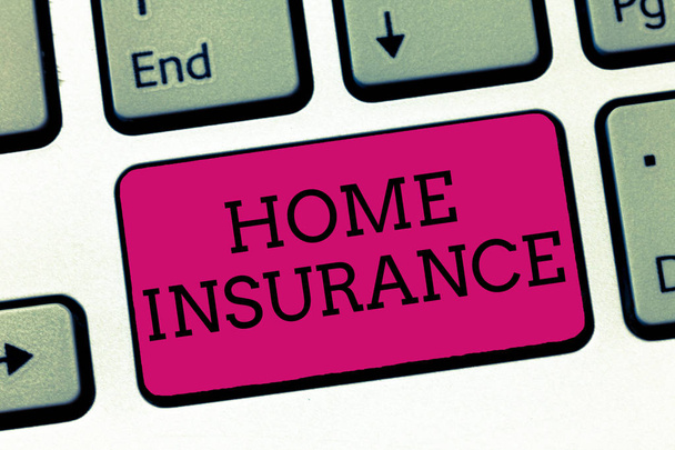 Escrita de mão conceitual mostrando Home Insurance. Foto de negócios mostrando Covers perde e danos e em acidentes na casa
 - Foto, Imagem