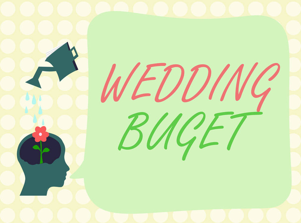 Käsitteellinen käsin kirjoittaminen osoittaa Wedding Buget. Business photo showcasing Menossa naimisiin taloudellisella tavalla ja ei rikkoa pankki
 - Valokuva, kuva