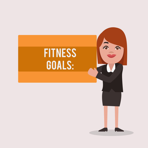 Kézírás szöveg Fitness Goals. Koncepció jelentése Laza zsír Építsd izom Egyre erősebb kondicionálás - Fotó, kép