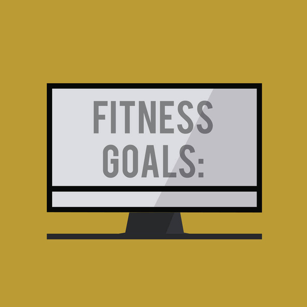 Texte manuscrit Fitness Goals. Concept signifiant Loose fat Construire le muscle Obtenir plus fort Conditionnement
 - Photo, image