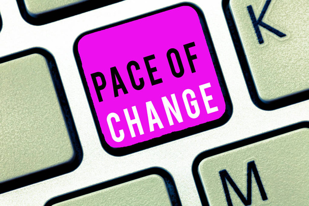 Texto de escritura Pace Of Change. Concepto significado Cambio en la rutina normal Variación en las actividades habituales
 - Foto, imagen