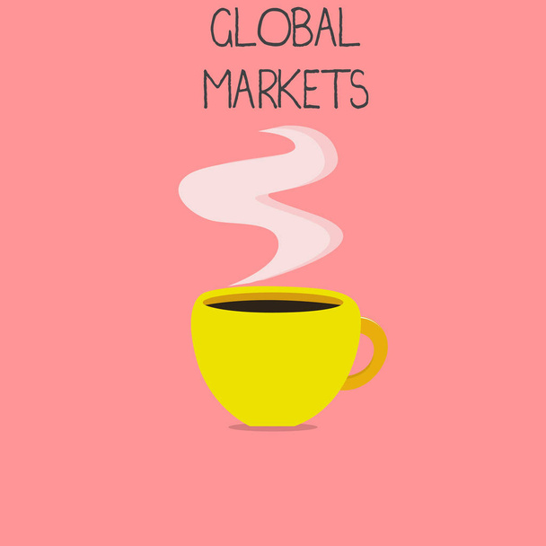 Εννοιολογική γραφή με το χέρι που δείχνει τις παγκόσμιες αγορές. Επαγγελματικό φωτογραφικό κείμενο Εμπορία αγαθών και υπηρεσιών σε όλες τις χώρες του κόσμου - Φωτογραφία, εικόνα