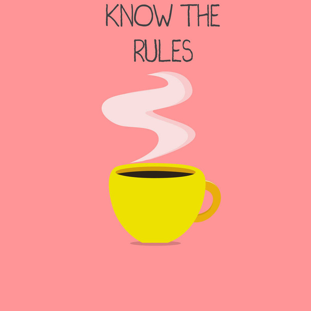 Escrita conceitual mostrando Know The Rules. Texto da foto de negócios Aprenda o princípio ou as instruções aceitas a seguir
 - Foto, Imagem