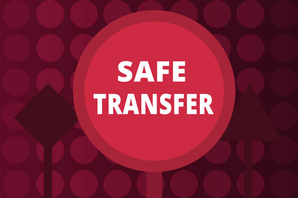 Texte Word Safe Transfer. Concept d'affaires pour les virements électroniques Pas sur papier Transaction
 - Photo, image