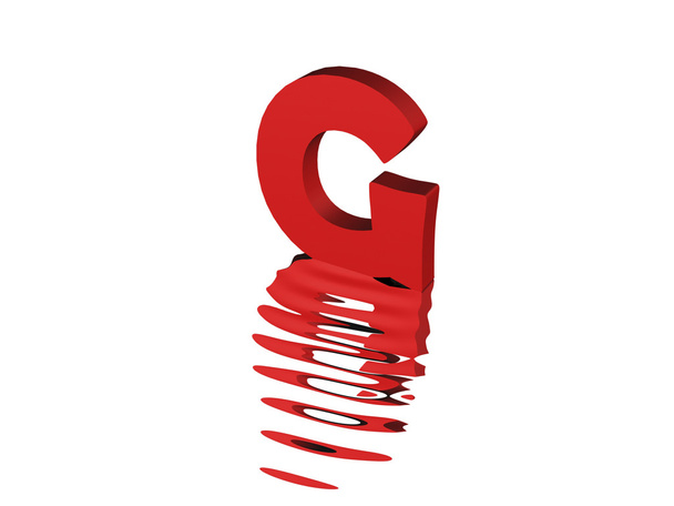 3D візуалізація червоного тексту G
 - Фото, зображення