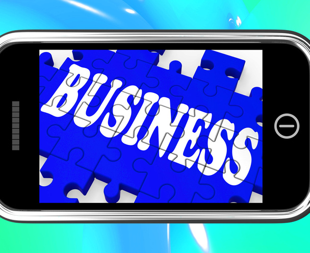 Business On Smartphone Näytetään kaupalliset liiketoimet
 - Valokuva, kuva