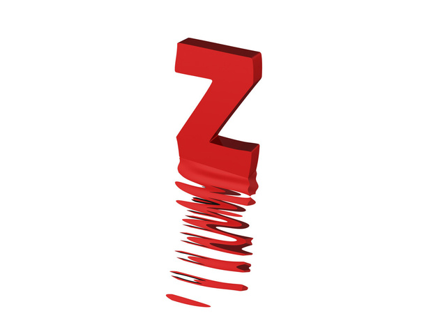 Representación 3D del texto rojo Z
 - Foto, Imagen