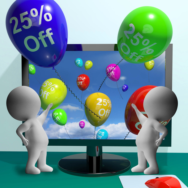 Воздушные шары от компьютера Показаны продажи скидка 25 Perc
 - Фото, изображение