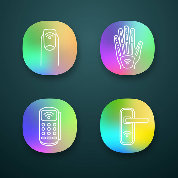 NFC technology app icons set.  - Vektor, kép