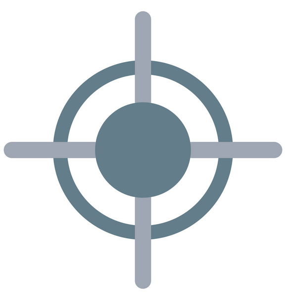 Alvo, Objectivo Isolado Vector Ícone
 - Vetor, Imagem