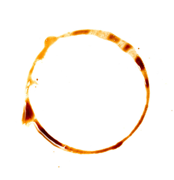 trace of coffee on white paper - Foto, Imagen