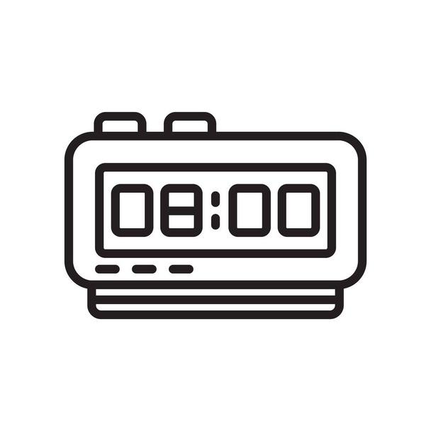 Alarm clock icon vector sign and symbol isolated on white background, Alarm clock logo concept - Vektor, obrázek