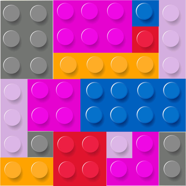 カラフルな幼稚なレゴ ブロック ベクトルのパターン - ベクター画像