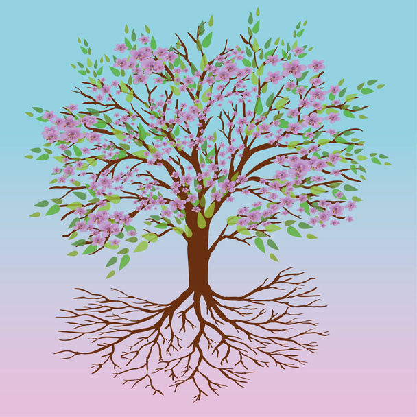 Tree of life spring version - Vector, Image