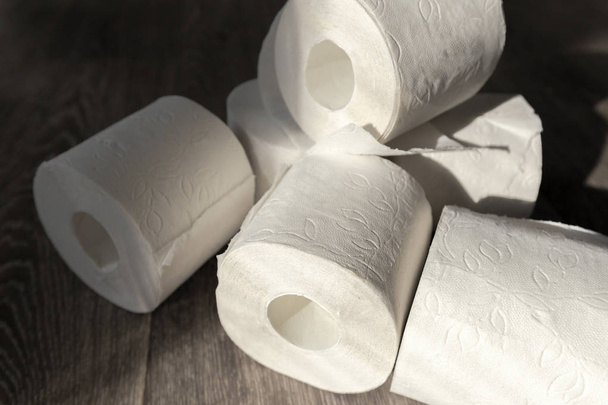 Close view of toilet paper. - Foto, afbeelding