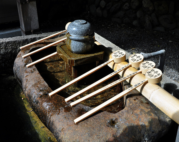 Tsukubai - Ladles usado para limpar as mãos em templos japoneses
 - Foto, Imagem