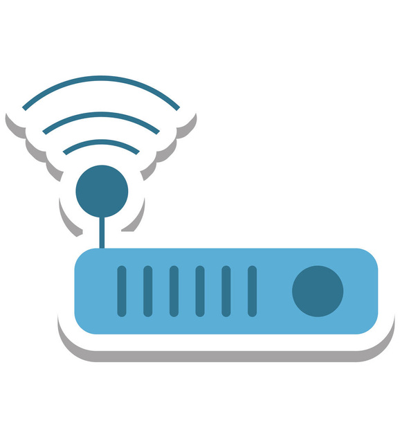 Wi-Fi Router, ασύρματο μόντεμ απομονωμένη εικονίδιο του φορέα - Διάνυσμα, εικόνα