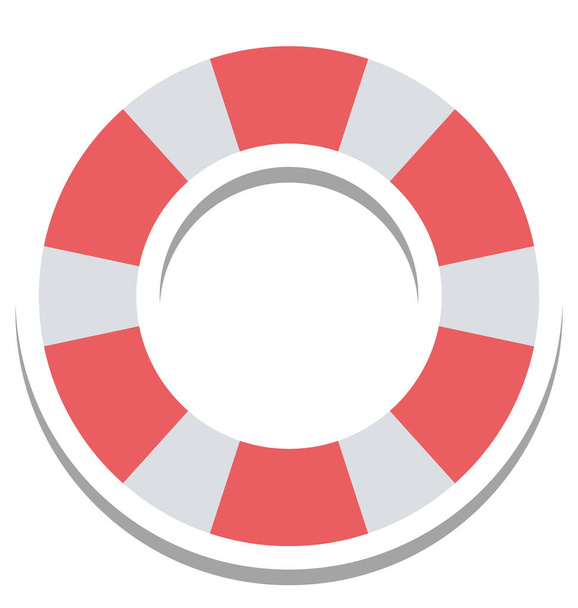 Lifeguard, Lifebuoy Isolated Vector Icon - Vector, Image