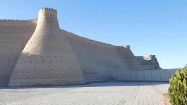 Historical walls of Ark fortress in Bukhara, Central Asia - Footage, Video