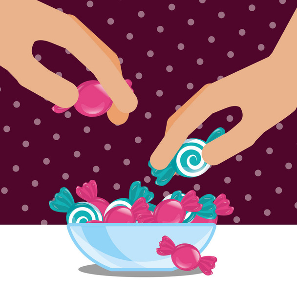 甘いお菓子のコンセプト - ベクター画像
