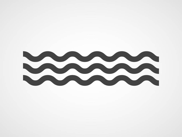 孤立波のアイコン。ベクトルの図。黒い波がフラットなデザインを署名します。. - ベクター画像