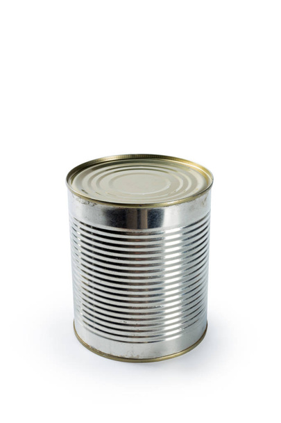 Aluminum tin can on a white background - Фото, изображение