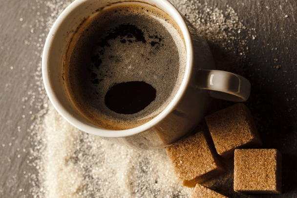 Cup of coffee with sugar - Foto, Bild