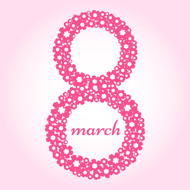 March 8. Greeting card for International Women's Day. Vector illustration - Vector, imagen