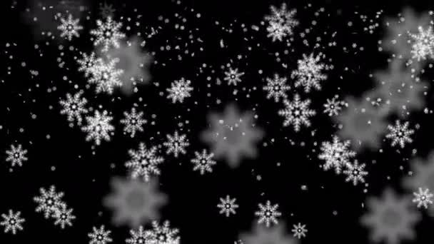 4 k スノーフレーク秋、冬の雪の背景、ロマンチックなクリスマス粒子背景. - 映像、動画