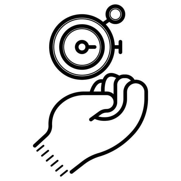 Main avec icône de chronomètre
 - Vecteur, image