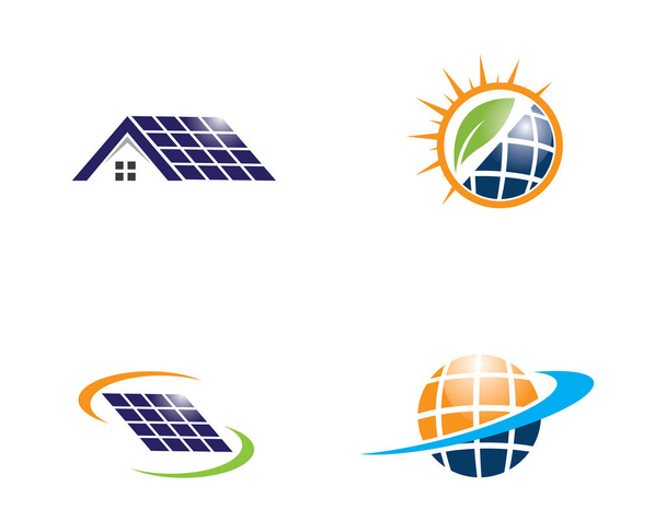 ソーラーロゴエネルギーアイコンベクトルデザイン - ベクター画像