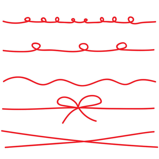 cinta de hilo rojo set-vector ilustración
 - Vector, Imagen