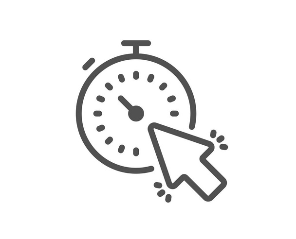 Timer line icon. Time or clock sign. Mouse cursor symbol. Quality design element. Classic style timer icon. Editable stroke. Vector - Vecteur, image