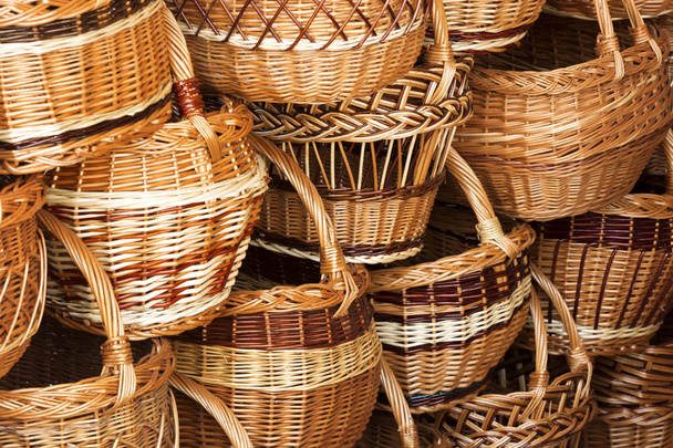 Handmade wicker willow baskets - 写真・画像