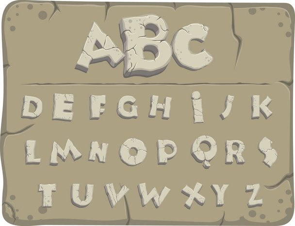 Alfabeto de pedra velha
 - Vetor, Imagem