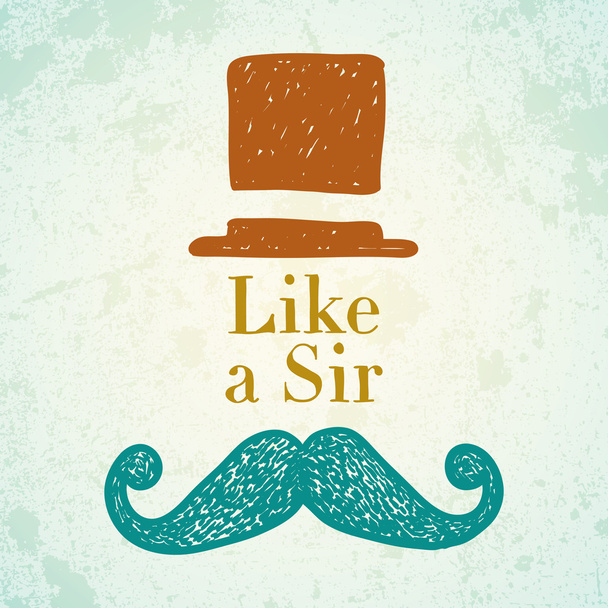 Hat and mustache - Vector, Image