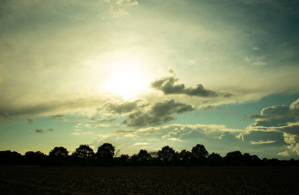 A parasztság a lágy esti fényben háttérvilágítással. Az óra fellelhetősége: Németország, Észak-Rajna - Westphalia - Fotó, kép