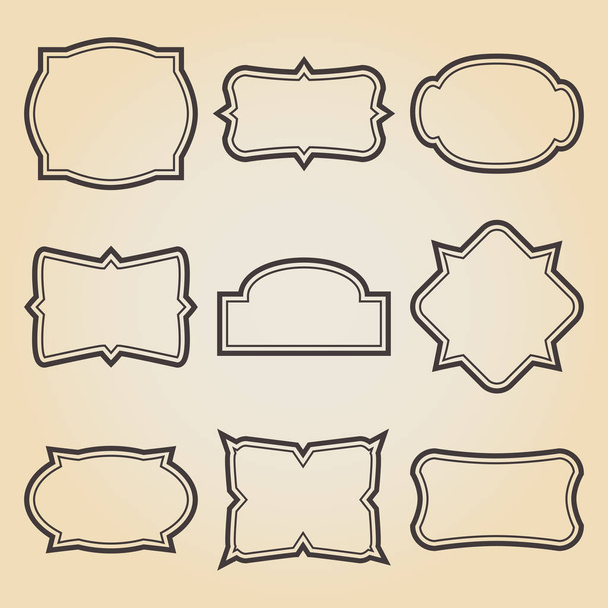 Set of brown vintage frame for your text. Vector illustration - Vecteur, image
