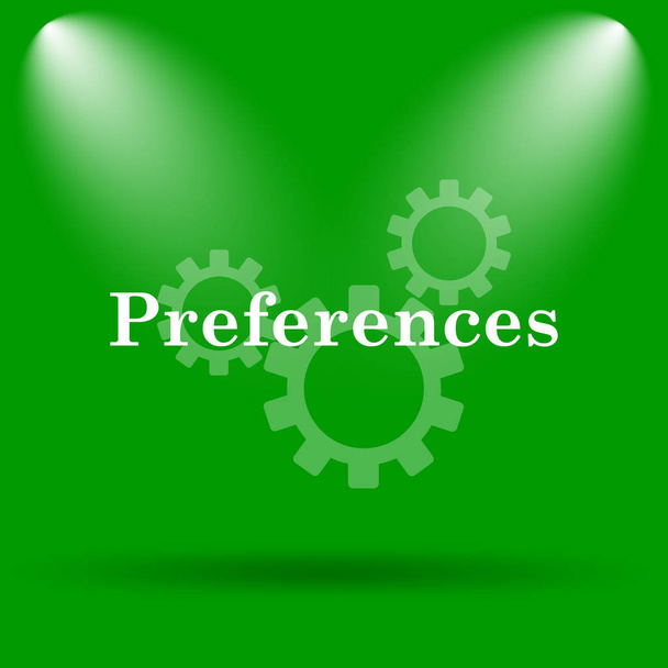 Preferences icon. Internet button on green background - Photo, Image
