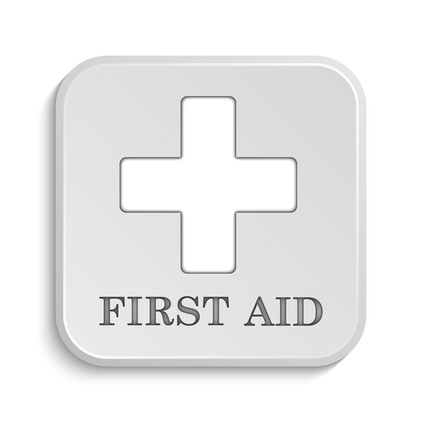 İlk yardım simgesi. Beyaz arka plan üzerinde Internet düğmesi - Fotoğraf, Görsel