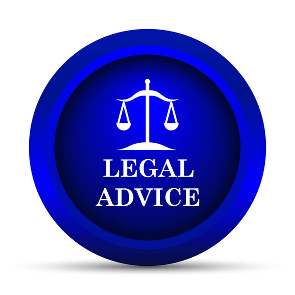Εικονίδιο νομικές συμβουλές. Κουμπί Internet σε άσπρο φόντο - Φωτογραφία, εικόνα