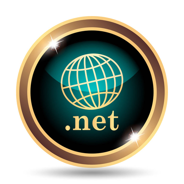 .net のアイコン。白い背景の上のインター ネット ボタン - 写真・画像